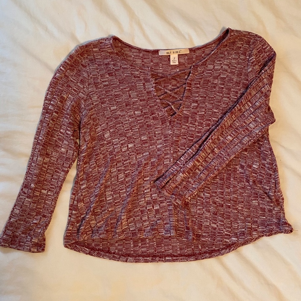Burgundy half sleeve shirt!!